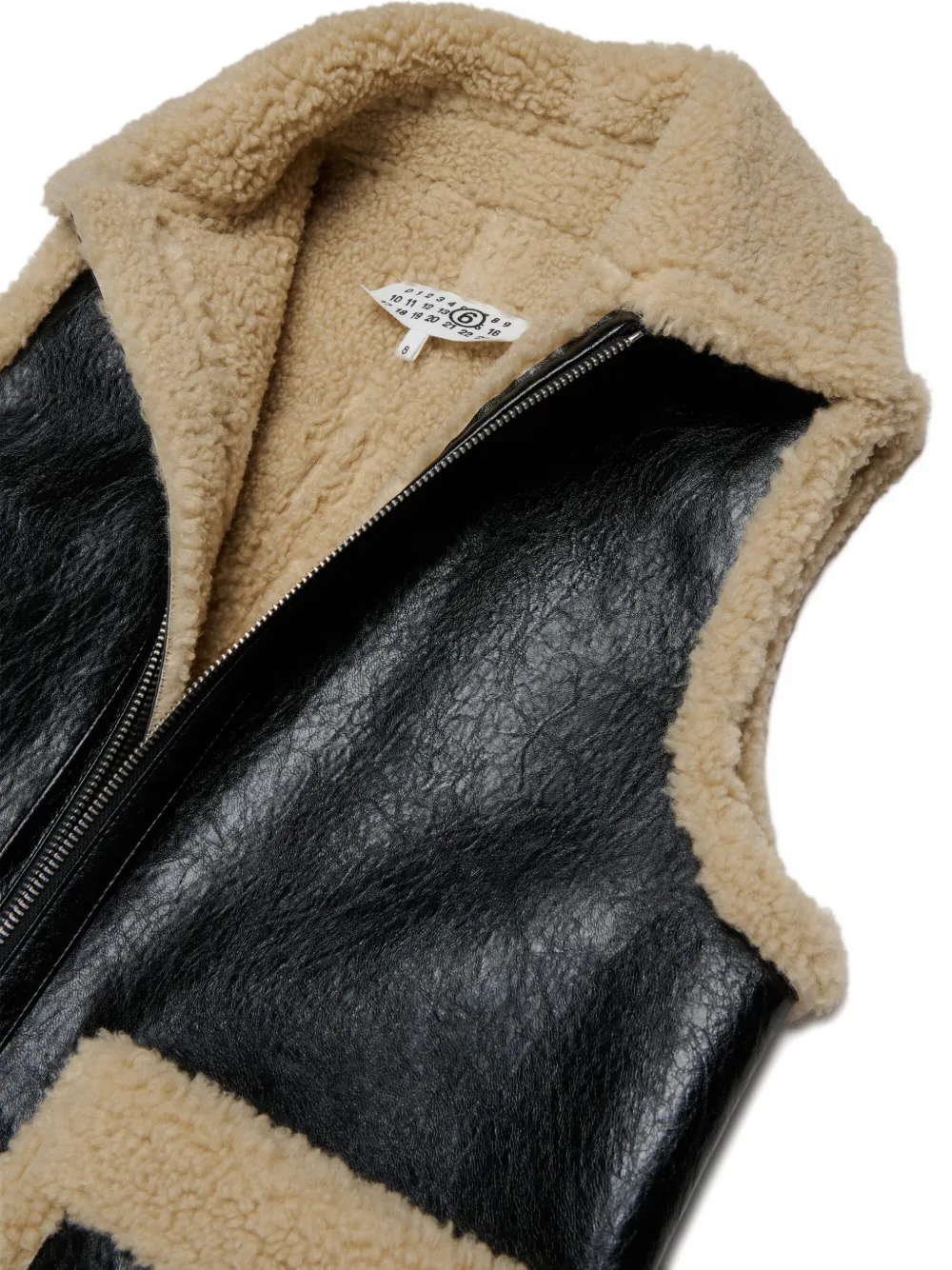 MM6 Maison Margiela Kids Gilet met lammy afwerking en rits Zwart
