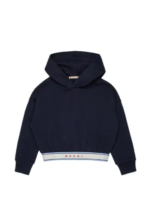 Gucci Kids Interlocking G Embroidered Hoodie | Blue | FARFETCH