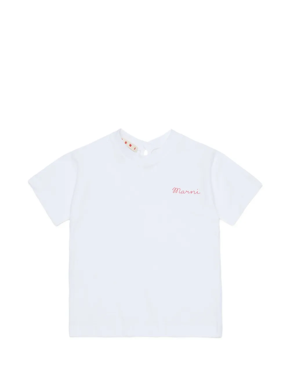 Marni Kids embroidered-logo T-shirt - Bianco