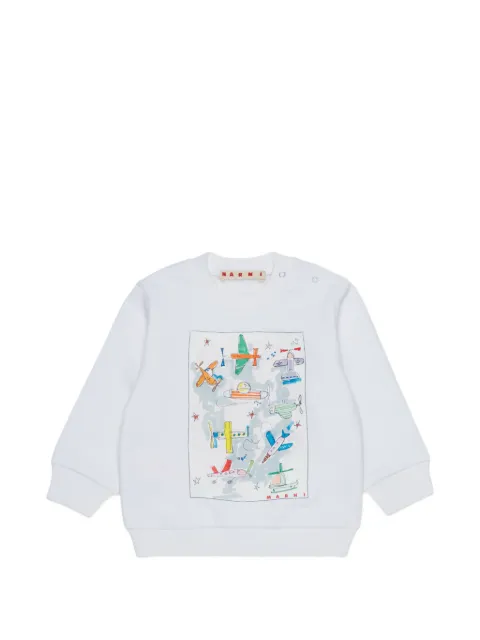 Marni Kids hoodie con aviones estampados