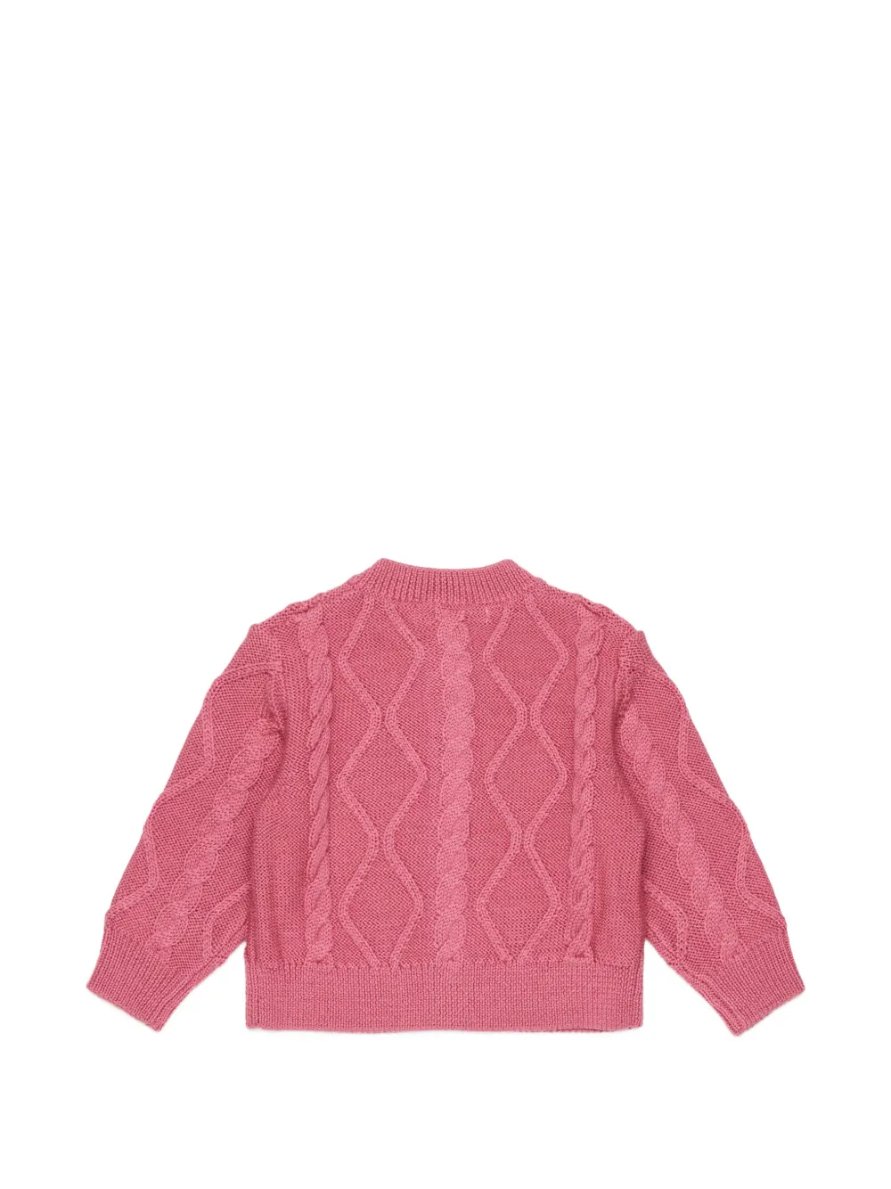 Marni Kids Kabelgebreid vest met borduurwerk Roze