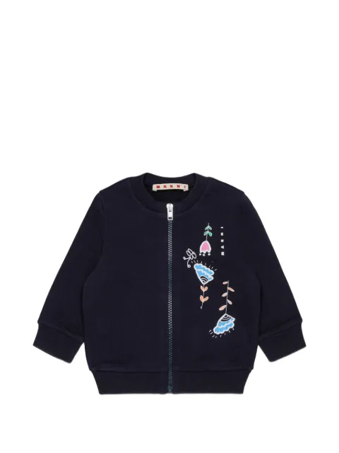 Marni Kids sweat zippé à fleurs