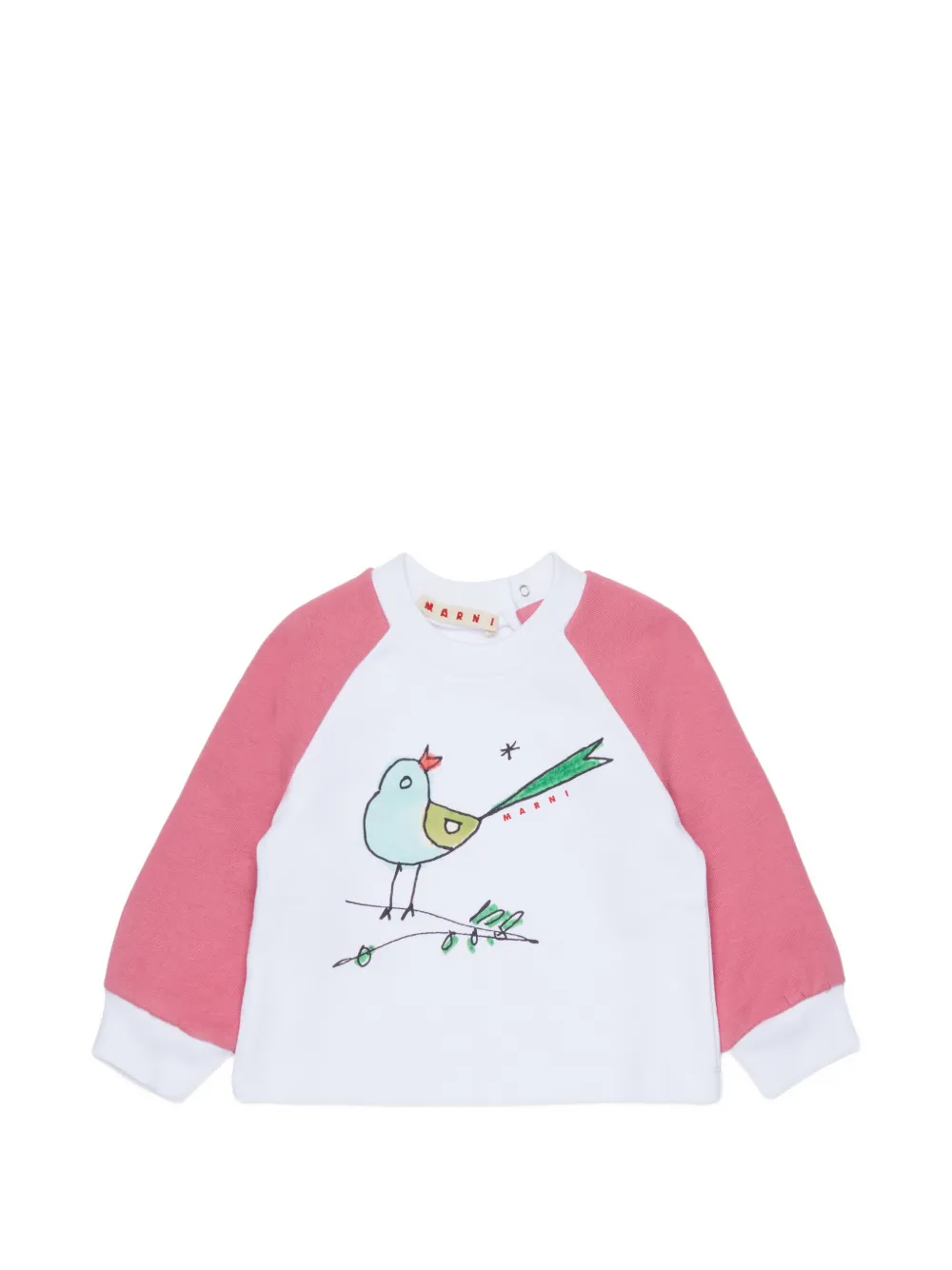 Marni Kids bird-print logo-print sweatshirt - White