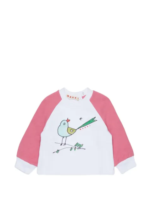 Marni Kids sudadera con pájaros estampados