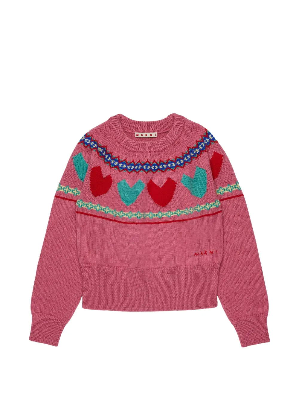 Marni Kids Maglione con effetto jacquard - Rosa