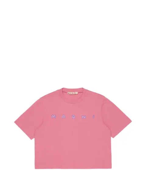 Marni Kids T-shirt met logo van stras