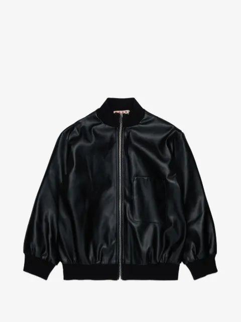 Marni Kids logo-appliqué bomber jacket