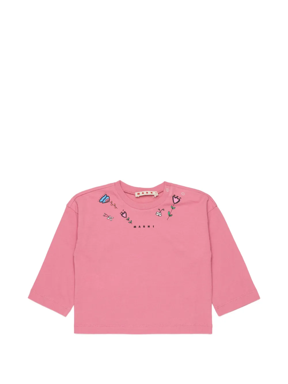 Marni Kids T-Shirt mit Blumenprint - Rosa