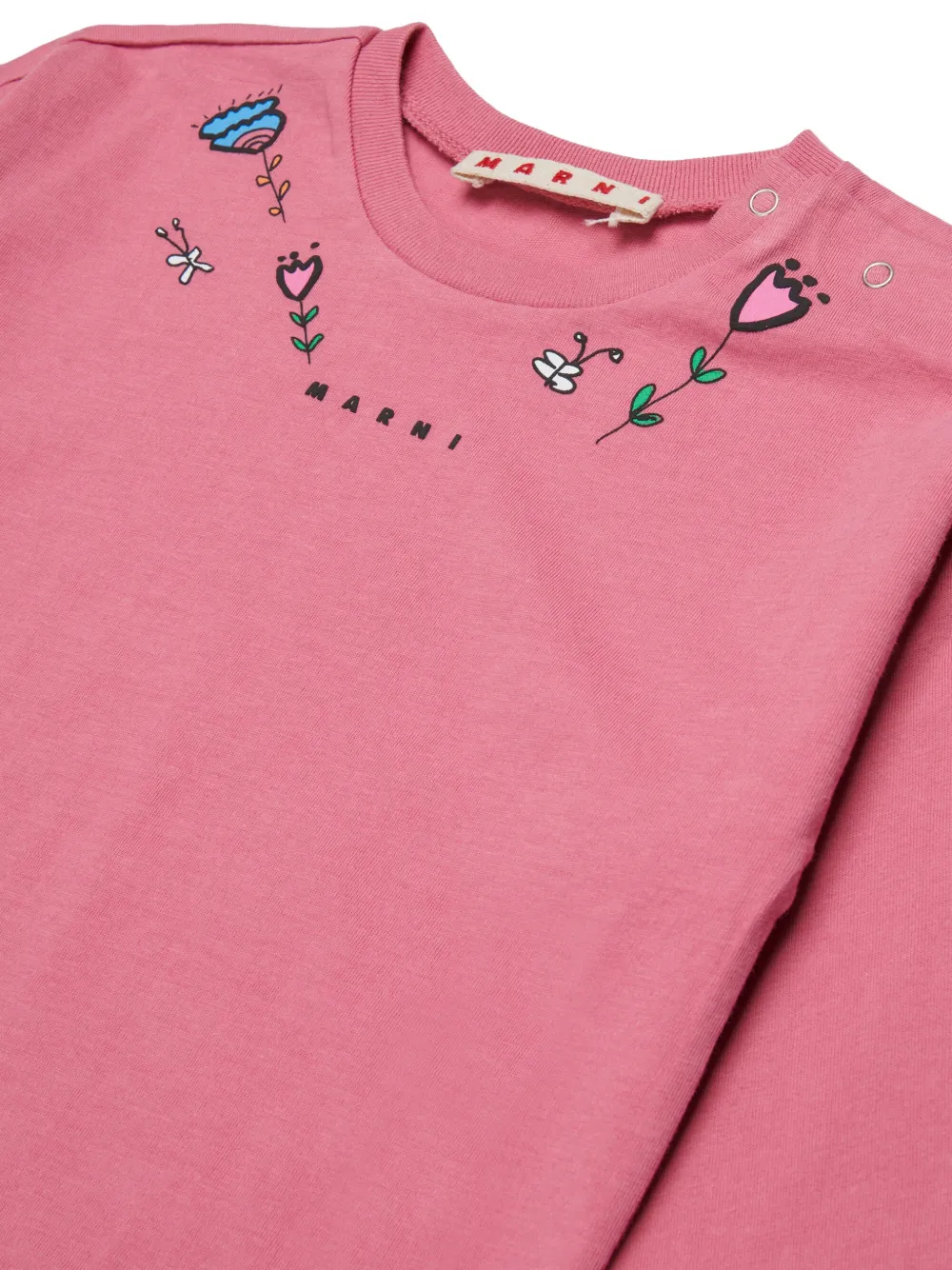 Marni Kids T-shirt met bloemenprint Roze