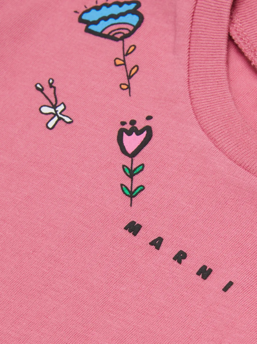 Marni Kids T-shirt met bloemenprint Roze
