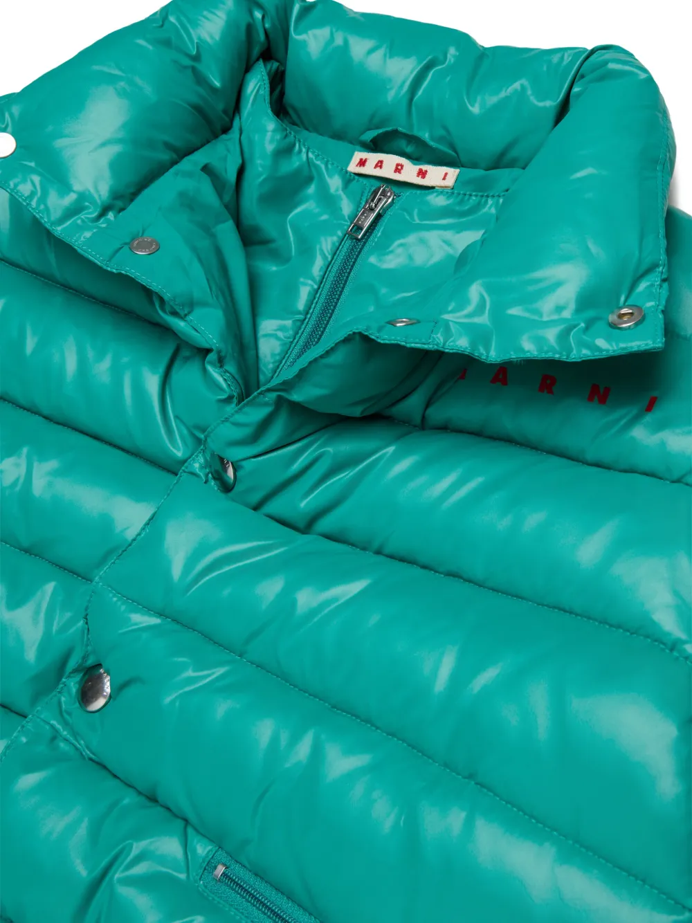 Marni Kids Gewatteerd jack met logoprint Groen