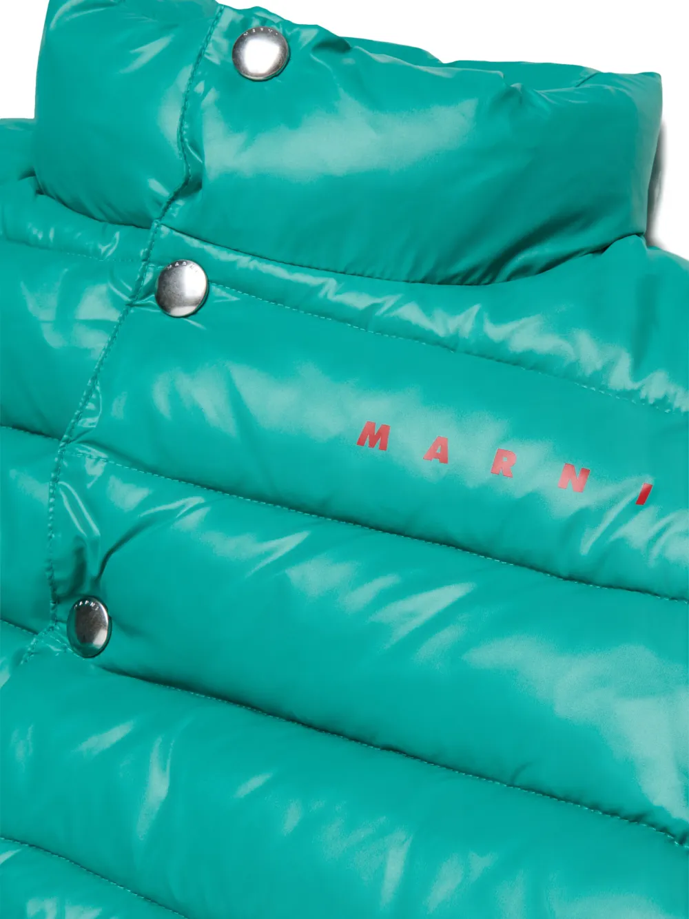 Marni Kids Gewatteerd jack met logoprint Groen