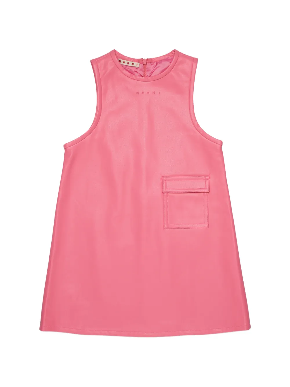 Marni Kids Ärmelloses Kleid mit aufgesetzter Tasche - Rosa