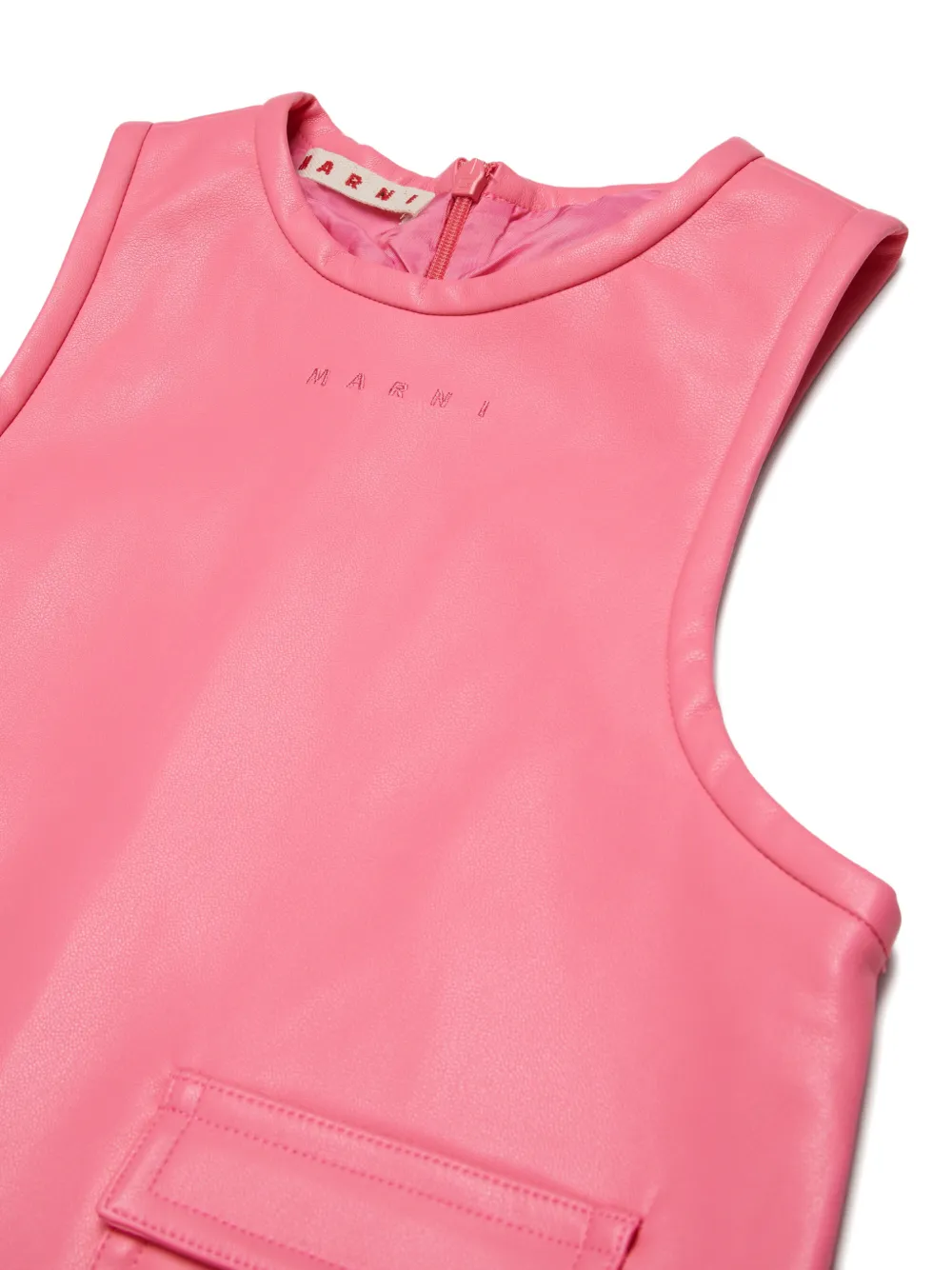 Marni Kids Mouwloze jurk met opgestikte zak Roze
