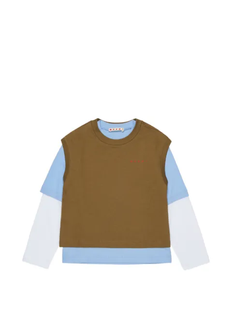 Marni Kids logo-print triple-layer T-shirt