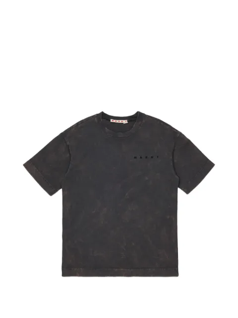 Marni Kids logo-print acid-wash T-shirt