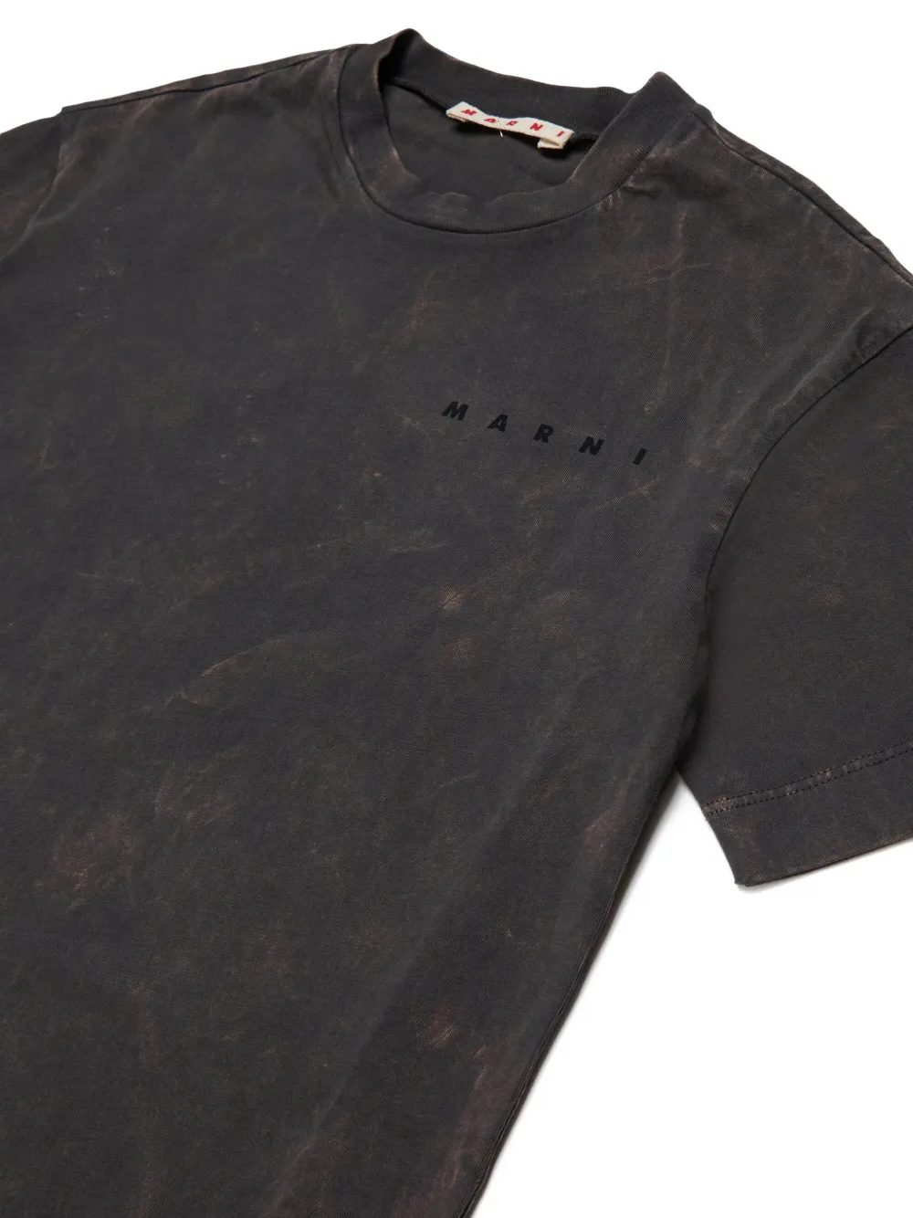 Marni Kids T-shirt met logoprint en wassing Grijs