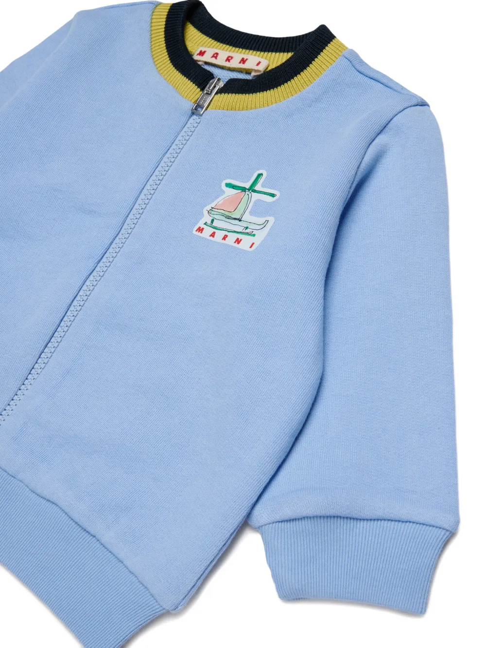 Marni Kids Hoodie met rits Blauw