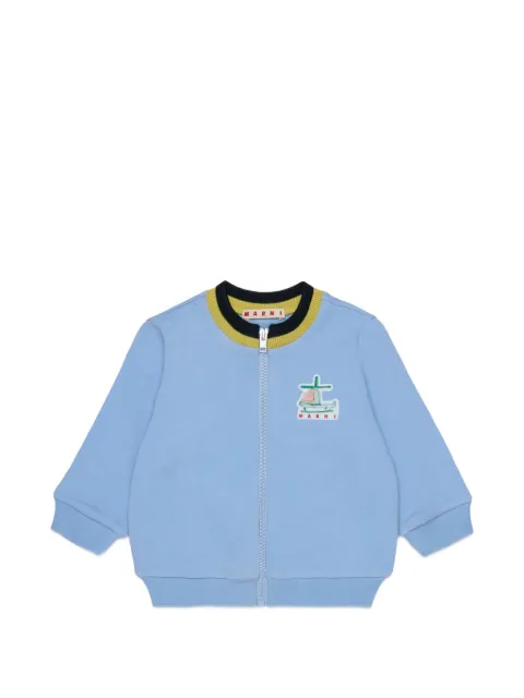 Marni Kids hoodie con cierre y parche del logo