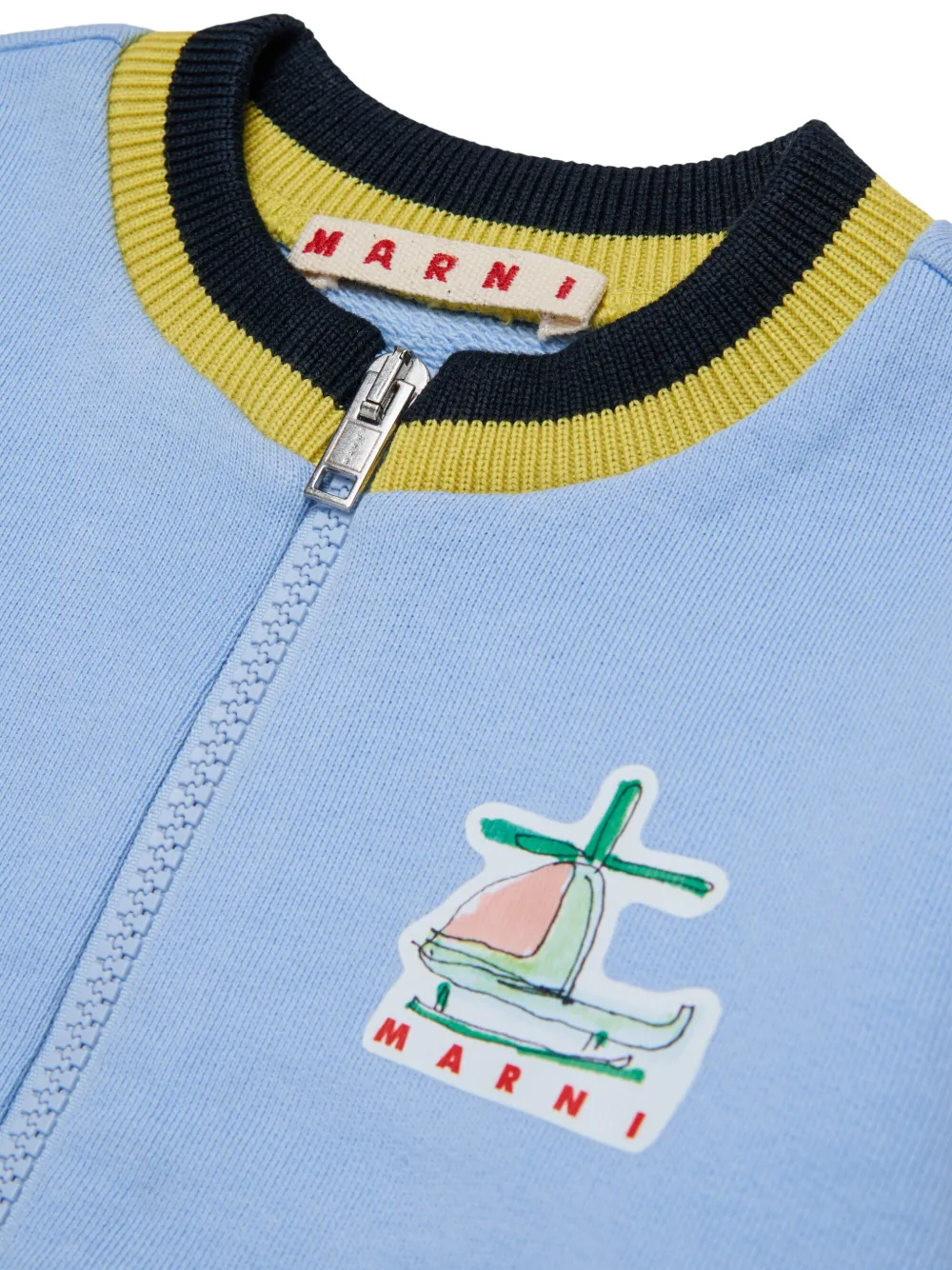 Marni Kids Hoodie met rits Blauw