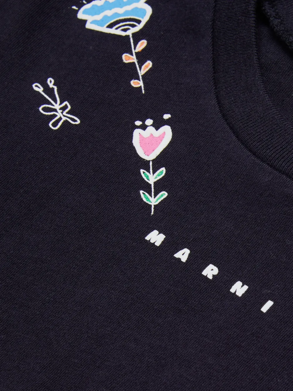 Marni Kids T-shirt met bloemenprint Blauw