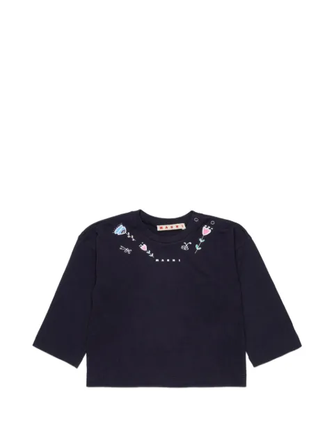 Marni Kids playera manga larga con estampado floral