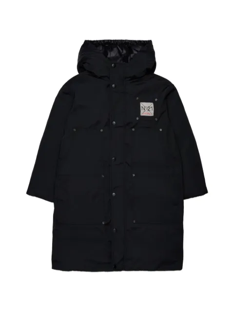 Nº21 Kids logo-patch hooded coat