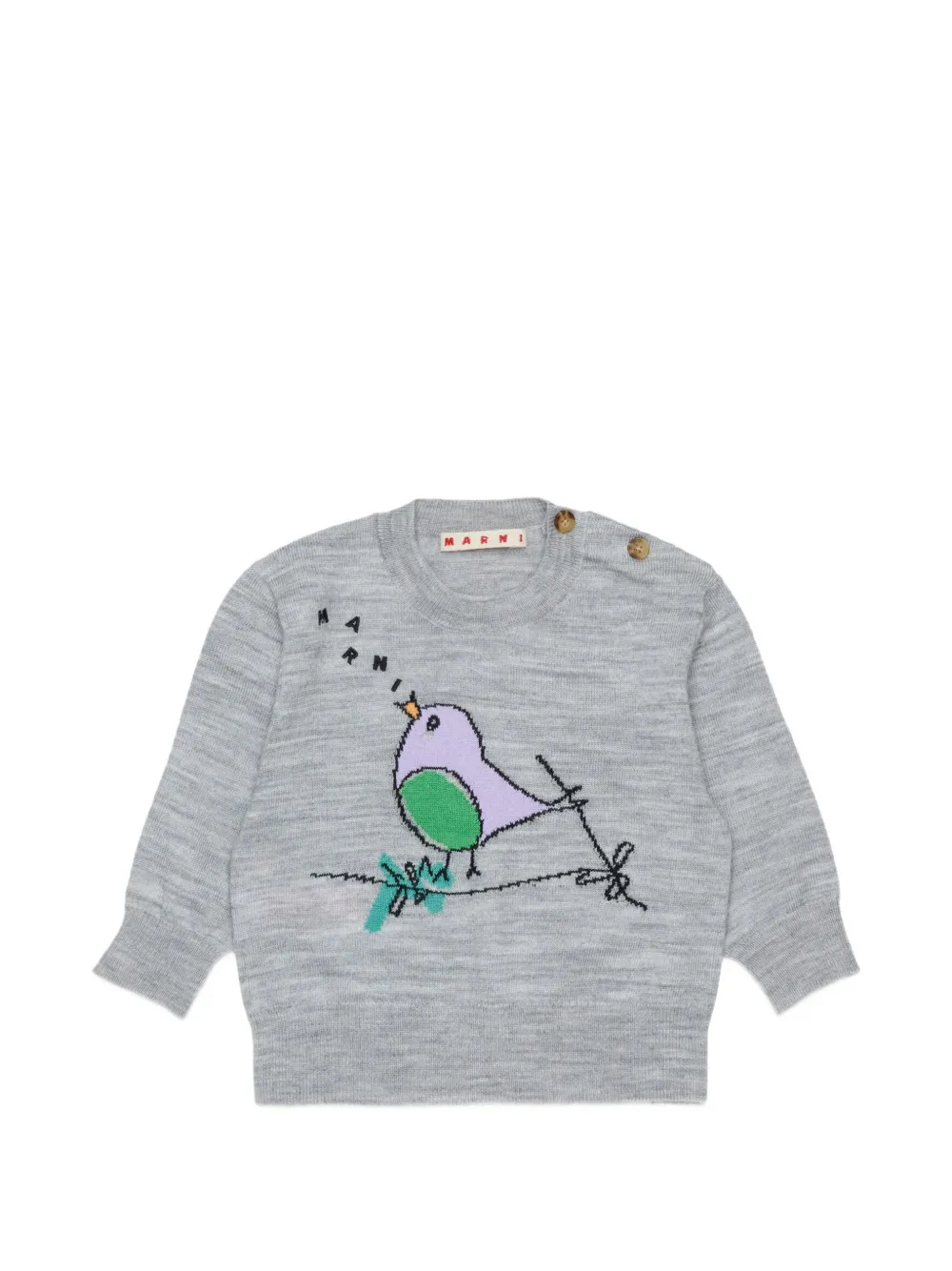Marni Kids Maglione con ricamo - Grigio