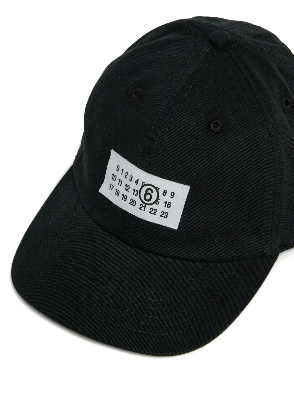 MM6 Maison Margiela Kids Honkbalpet met logopatch Zwart