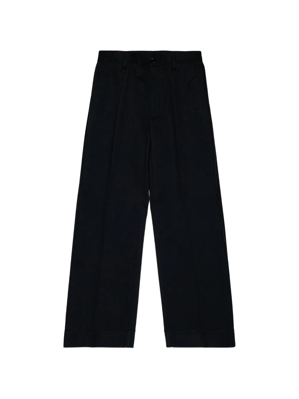 MM6 Maison Margiela Kids Pantaloni a gamba ampia con logo ricamato - Nero