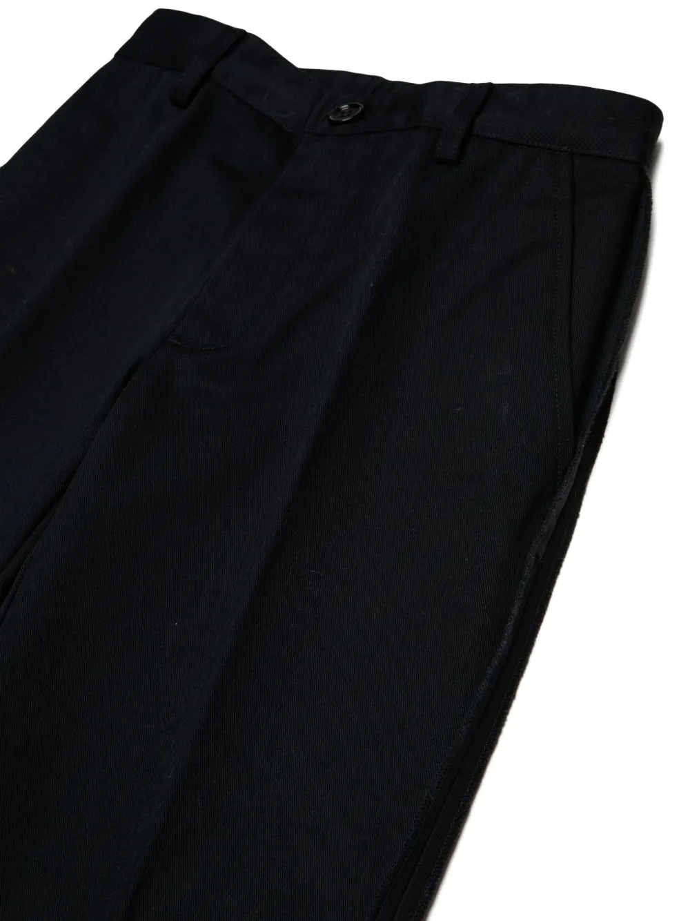 MM6 Maison Margiela Kids Broek met wijde pijpen en geborduurd logo Zwart