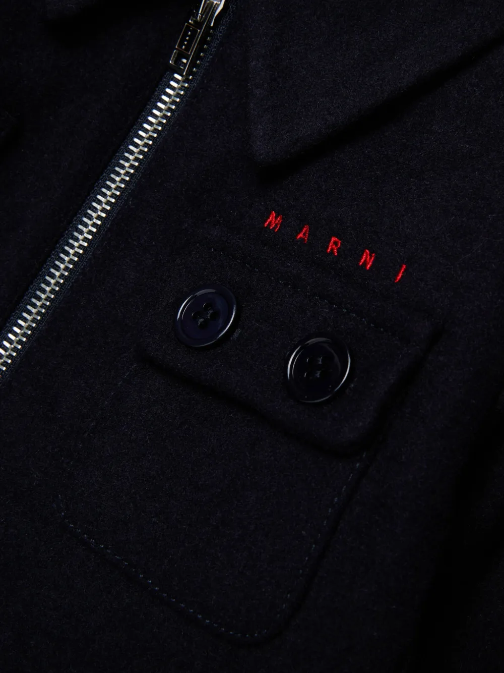 Marni Kids Bomberjack met geborduurd logo Zwart