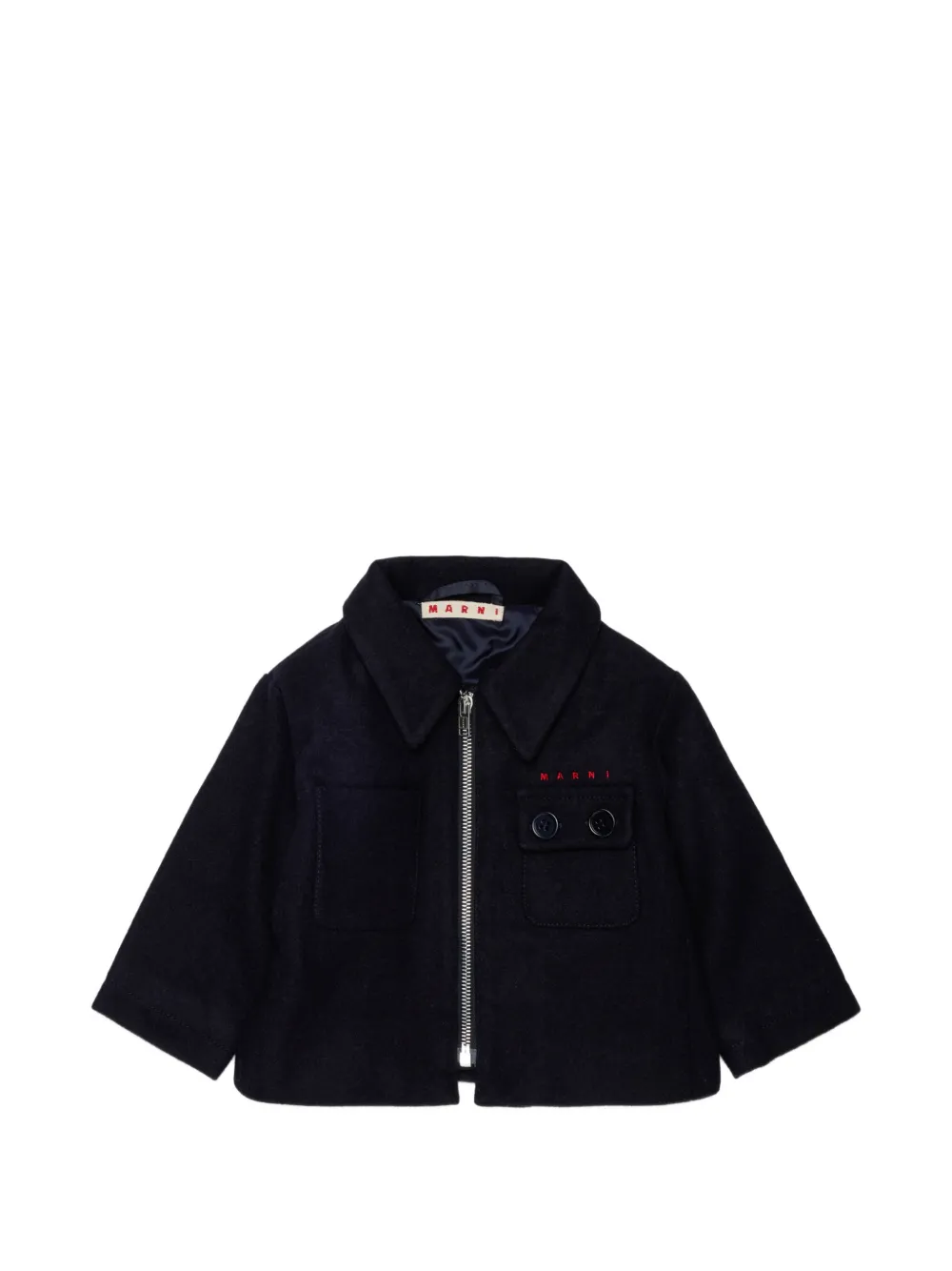 Marni Kids Bomberjacke mit Logo-Stickerei - Schwarz