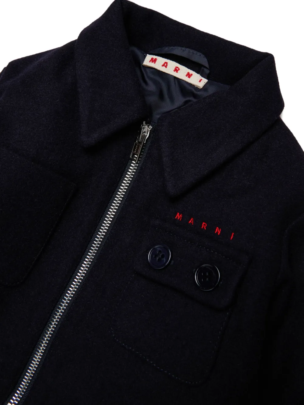 Marni Kids Bomberjack met geborduurd logo Zwart