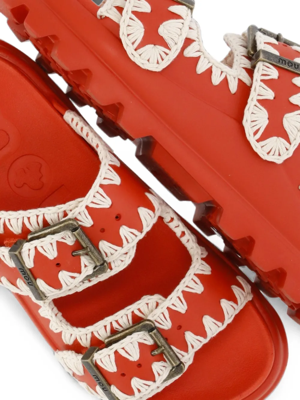 Mou one-piece buckle slides Oranje