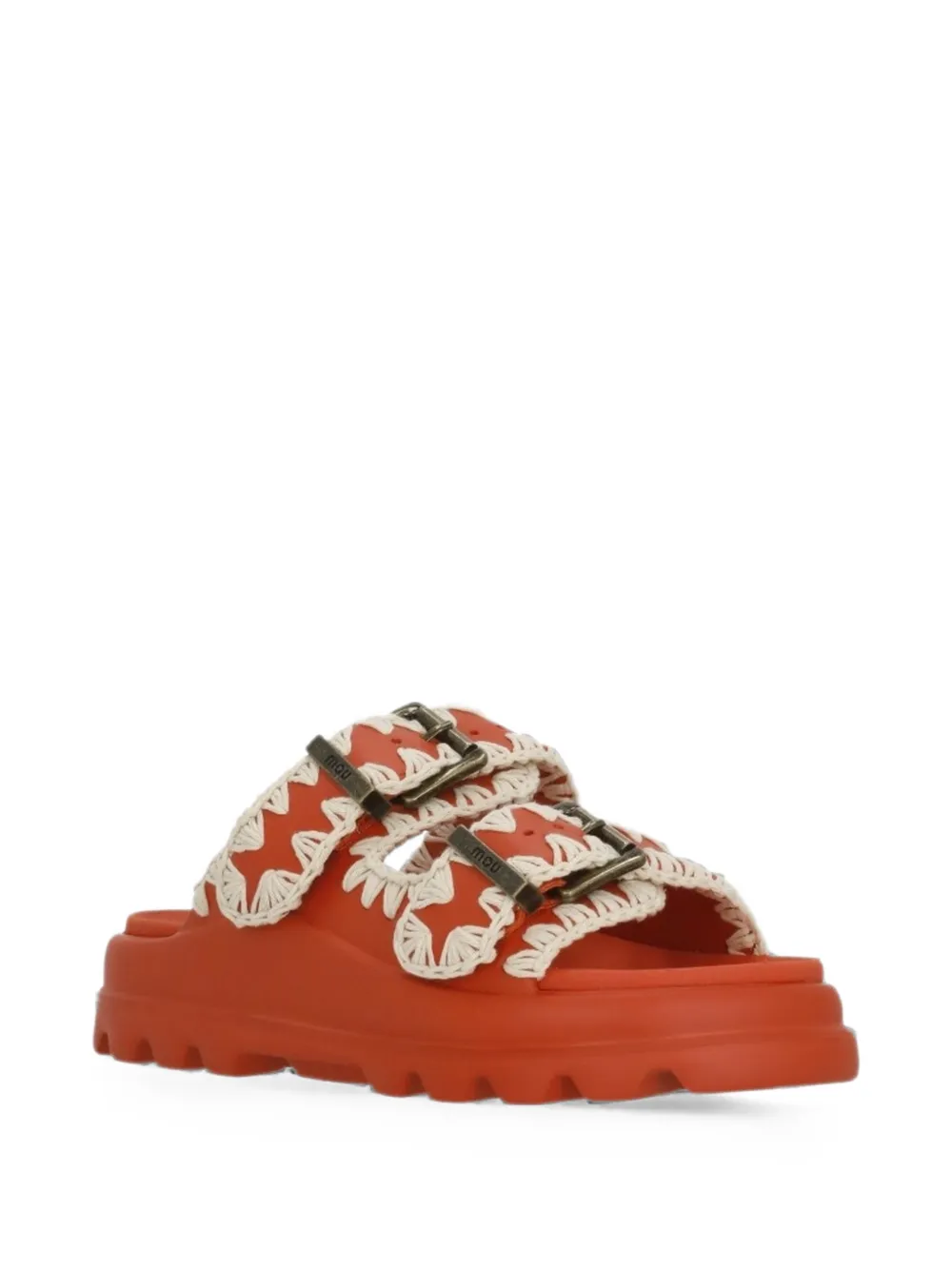 Mou one-piece buckle slides Oranje