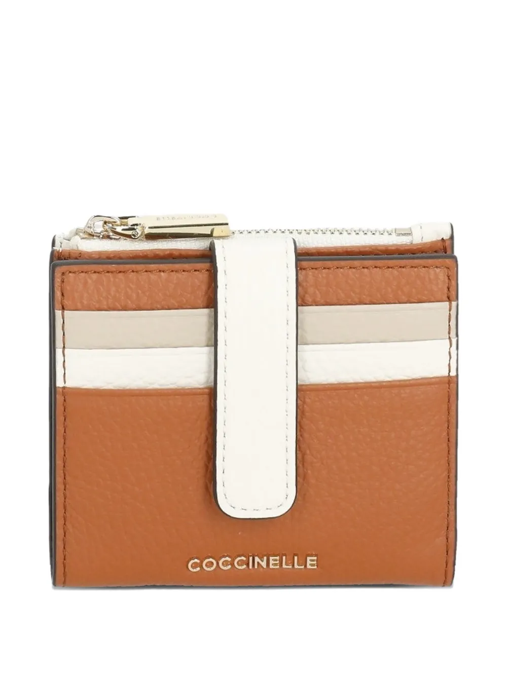 Coccinelle medium Metallic leather wallet - Marrone