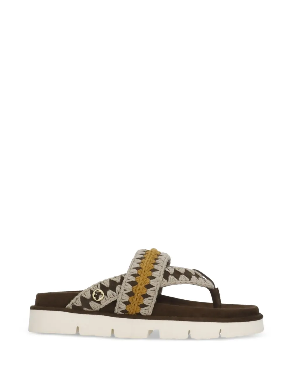 Mou crochet flat sandals - Marrone