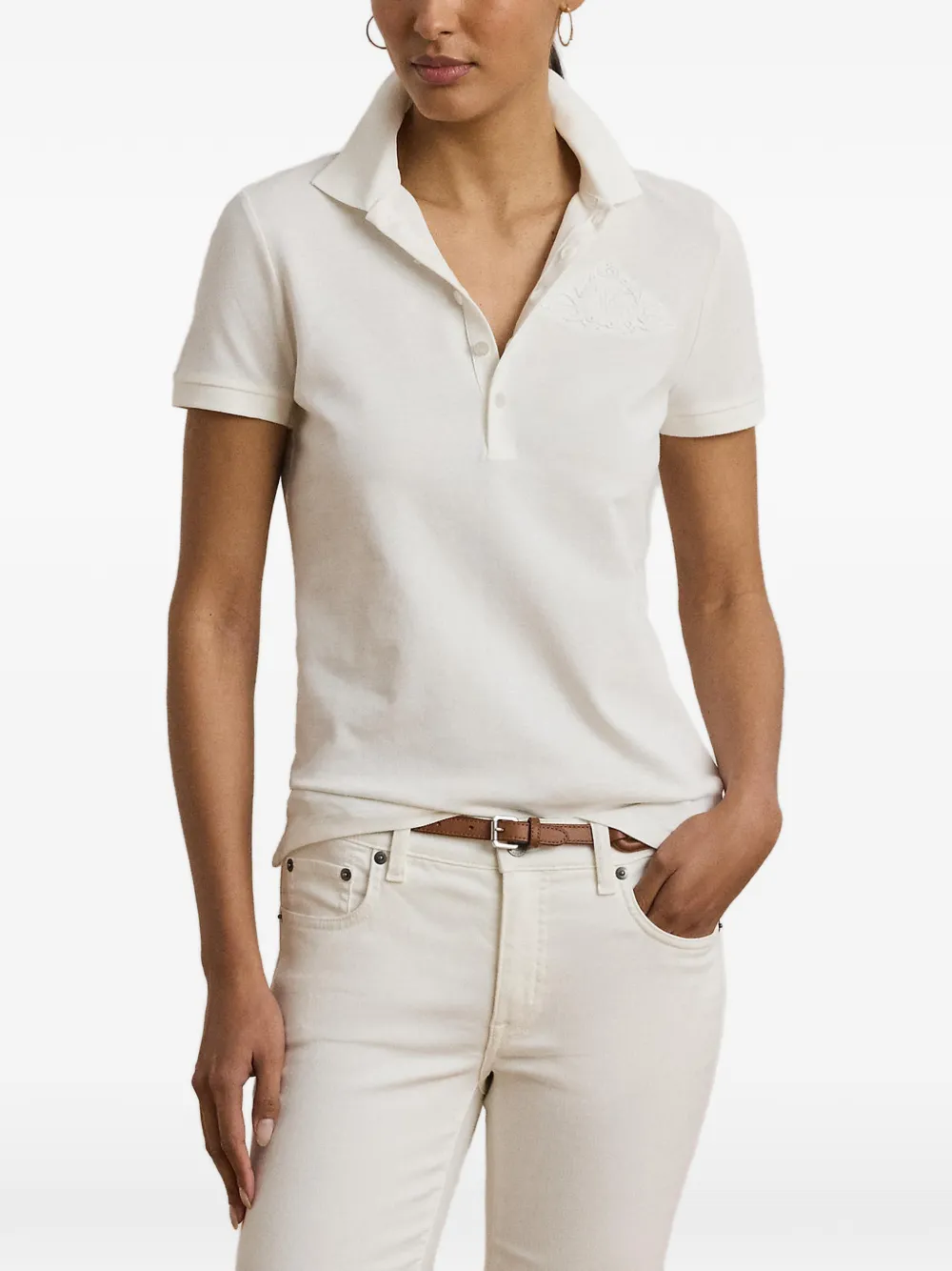 Lauren Ralph Lauren logo-embroidered polo shirt - Toni neutri
