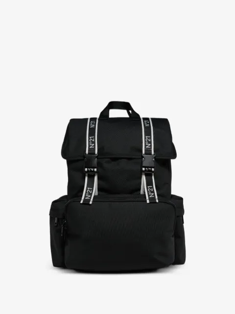 Nº21 Kids logo-tape buckle-fastening backpack