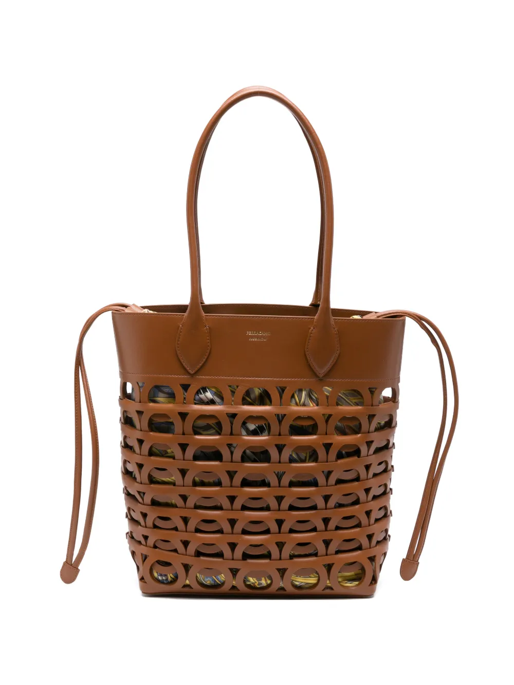 Ferragamo Gancini-cut-out shoulder bag - Marrone