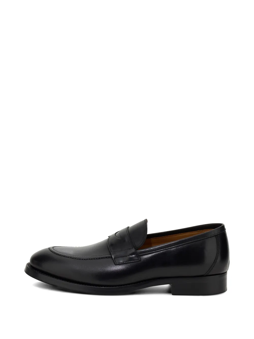 Boggi Milano brushed-leather Blake-construction loafers Zwart