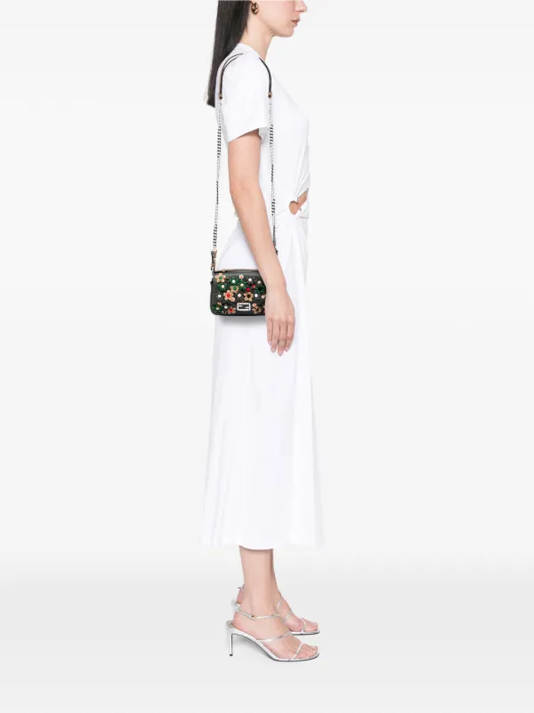 Fendi Pre-Owned 2010-2026 マイクロ バイカラー レザー フラワー