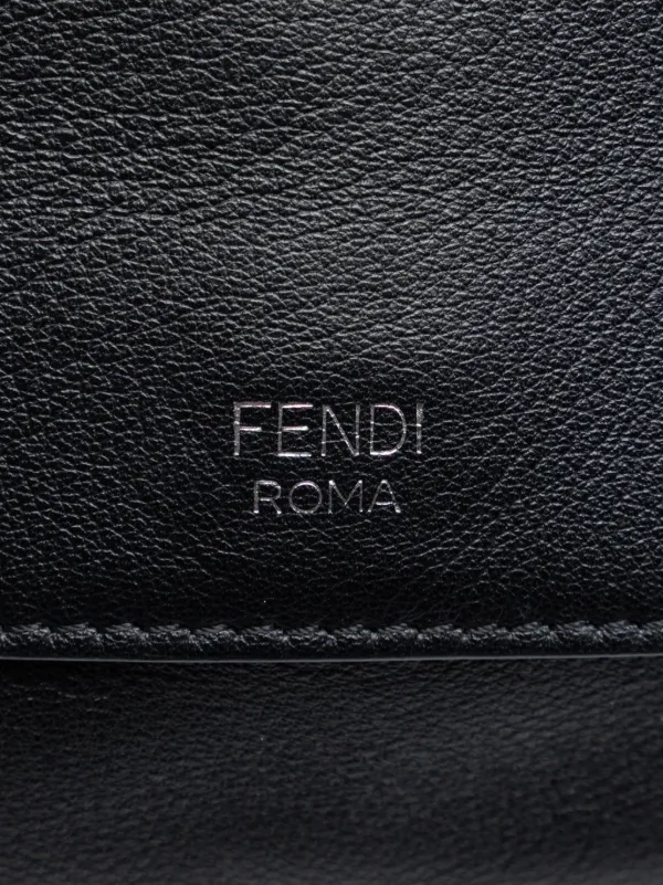 Fendi Pre-Owned 2010-2026 マイクロ バイカラー レザー フラワー
