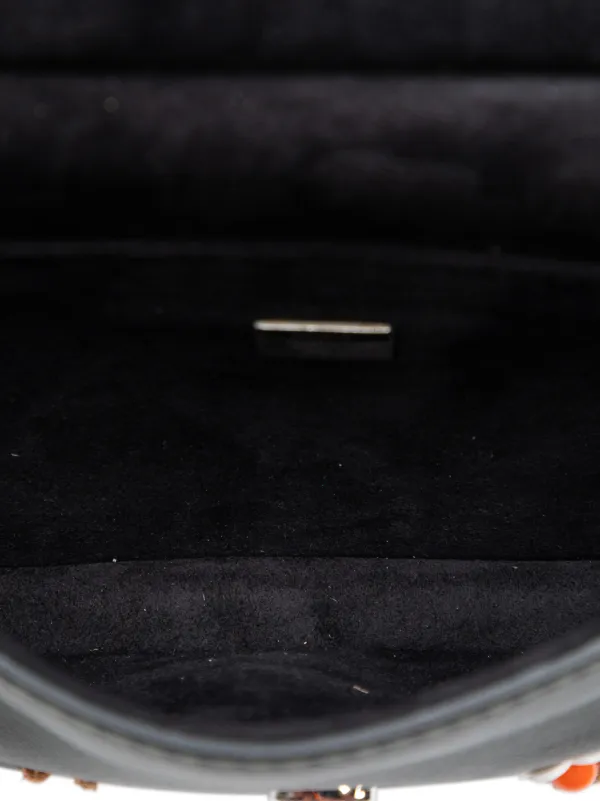 Fendi Pre-Owned 2010-2026 マイクロ バイカラー レザー フラワー