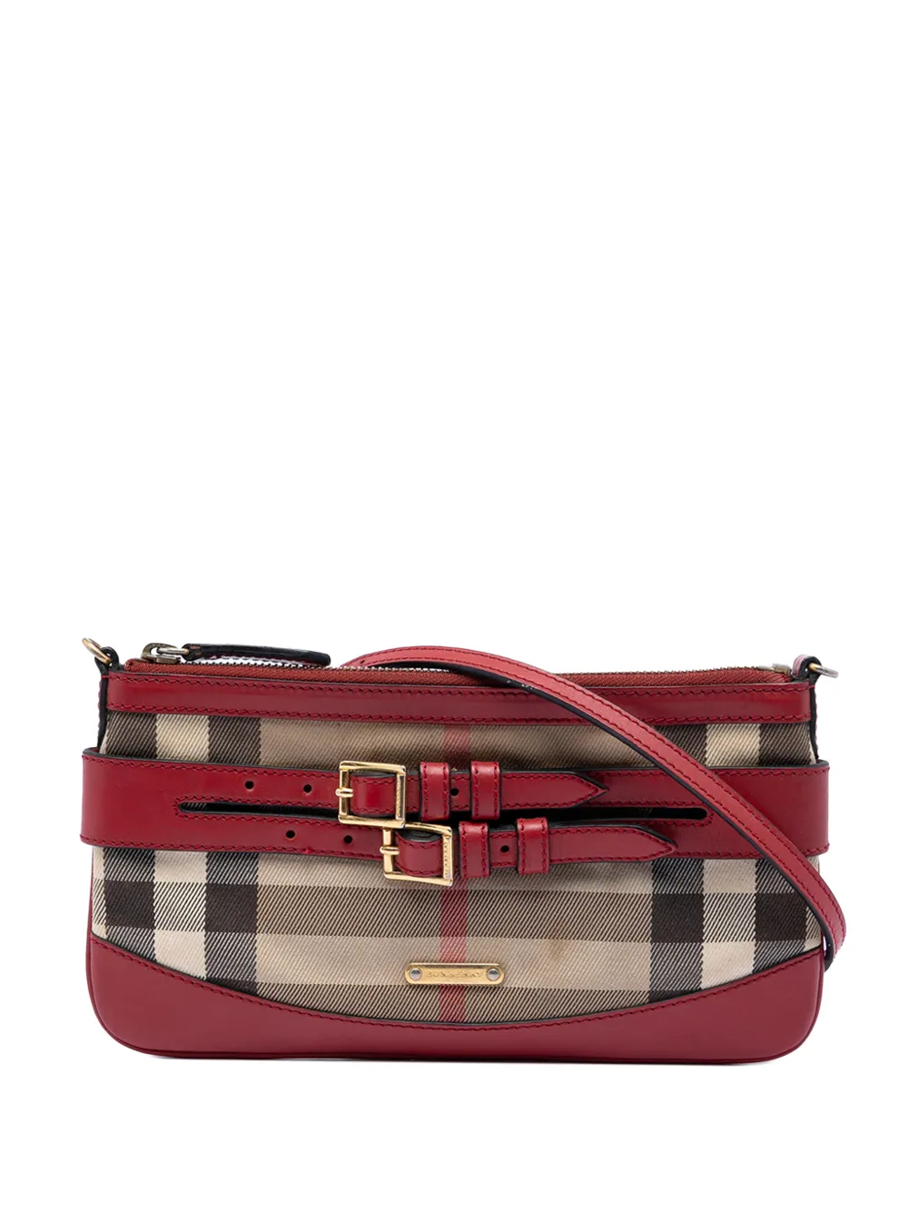 Burberry Pre-Owned 2000-2017 House Check Canvas Bridle Langford crossbody bag - Rosso