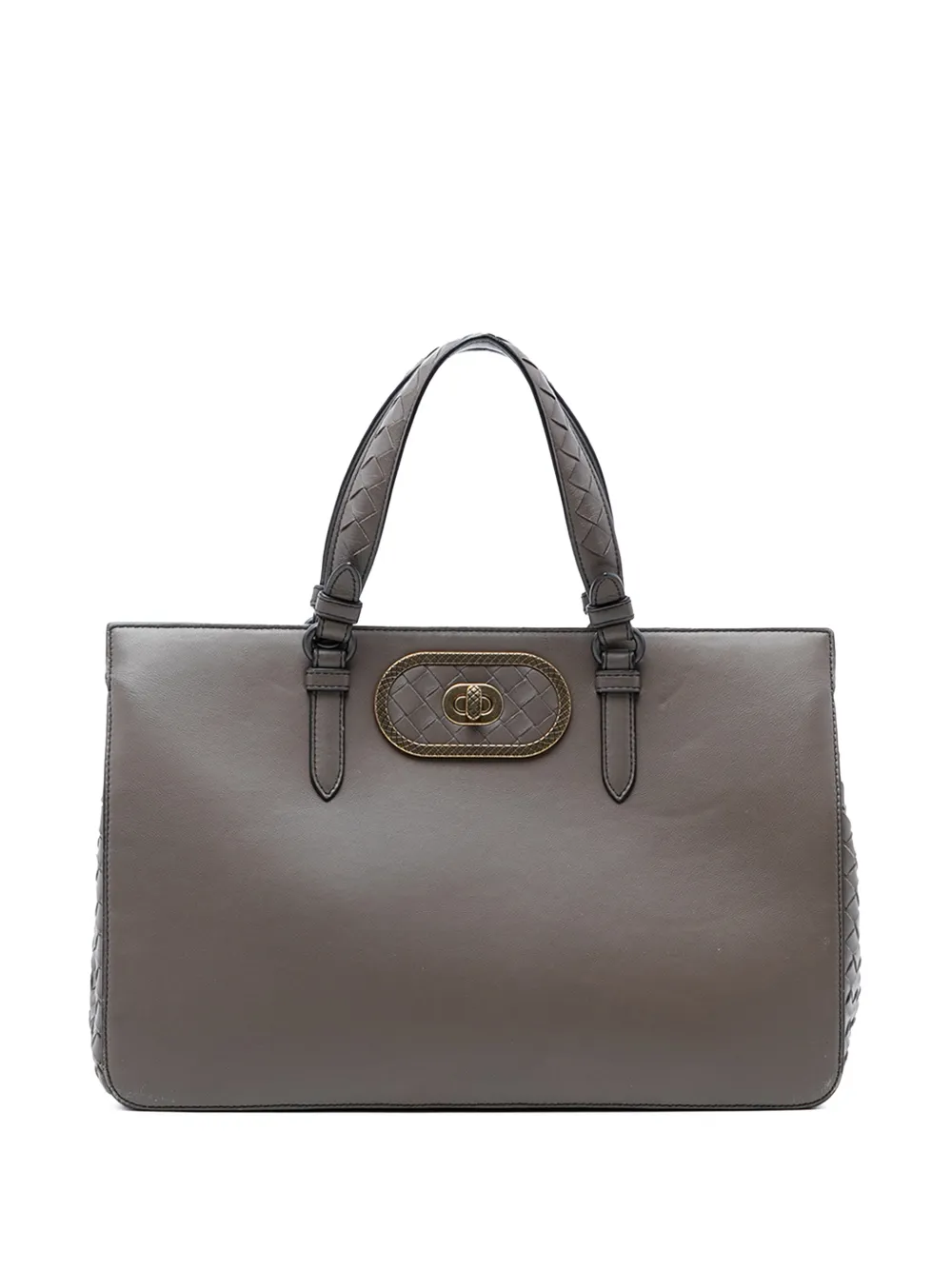 Bottega Veneta Pre-Owned 2012-2026 Intrecciato Trimmed Leather Ellittica Tote satchel - Brown