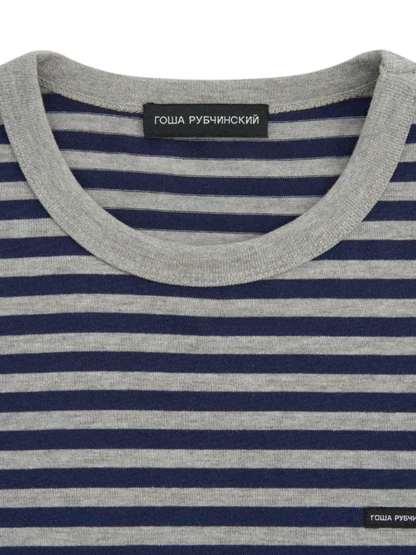 GOSHA RUBCHINSKIY Striped long-sleeve T-shirt | Blue | FARFETCH KW