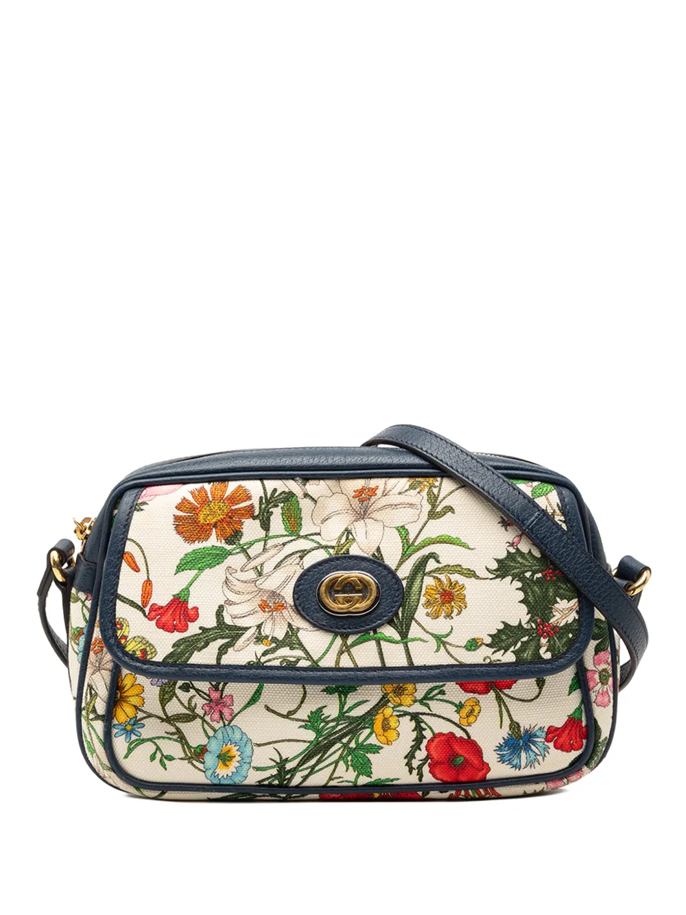 Gucci Pre-Owned 2000-2015 Small Canvas Flora crossbody bag - Bianco