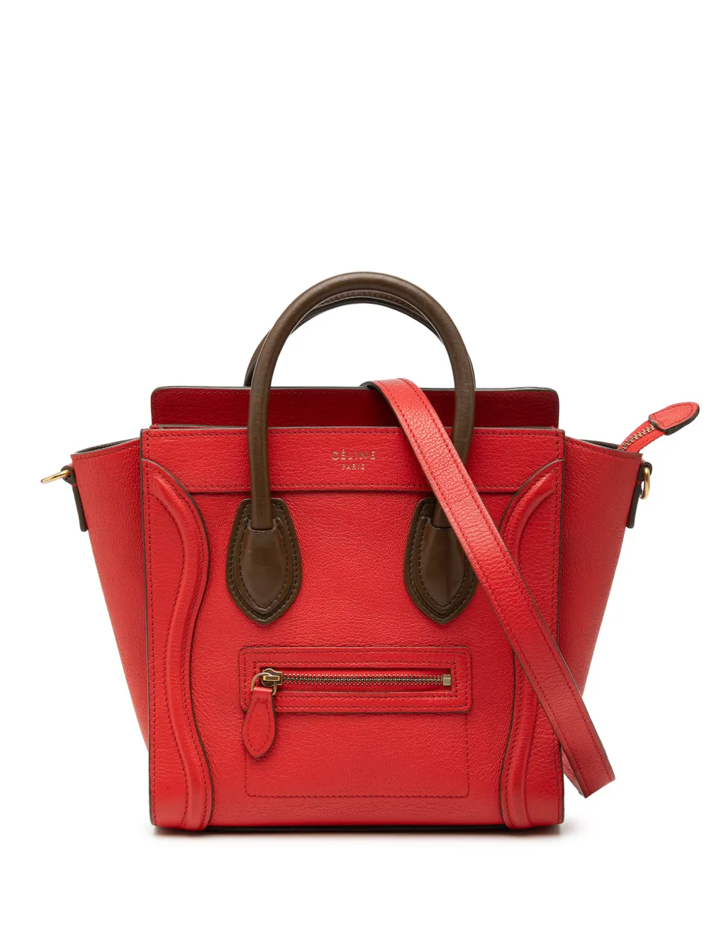 Celine Pre-Owned 2014 nano Luggage Tote Satchel-Tasche - Braun